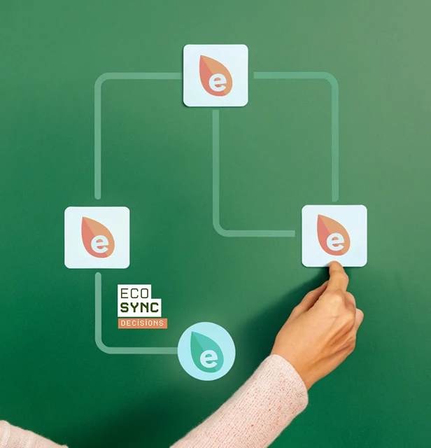 Diagramme représentant le système EcoSync Decisions pour un suivi intelligent de la logistique